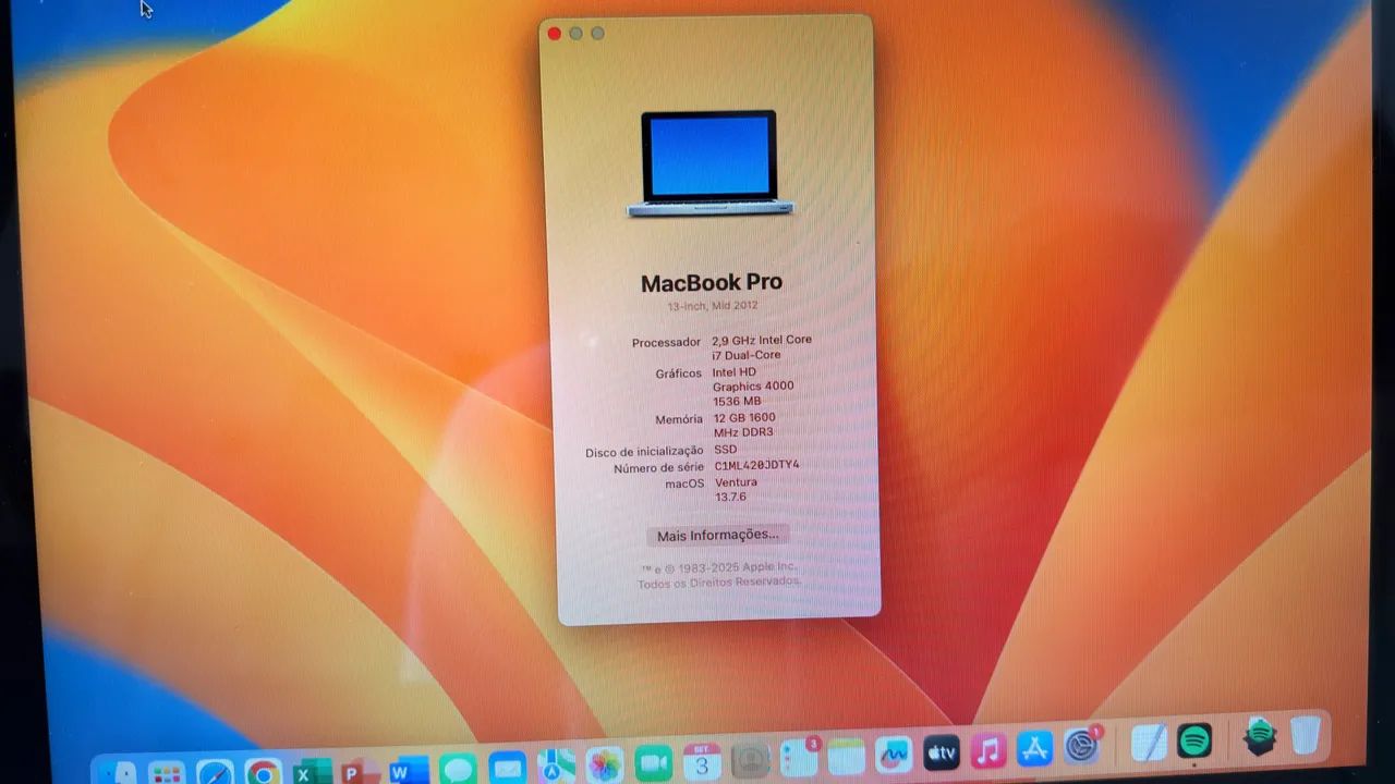 MacBook core i7 Pro 13.3 polegadas 12GB de RAM  - Foto 4