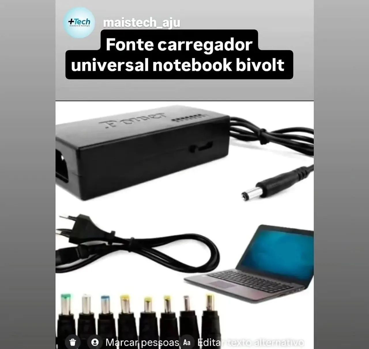 Fonte carregador universal para notebook por 29,00