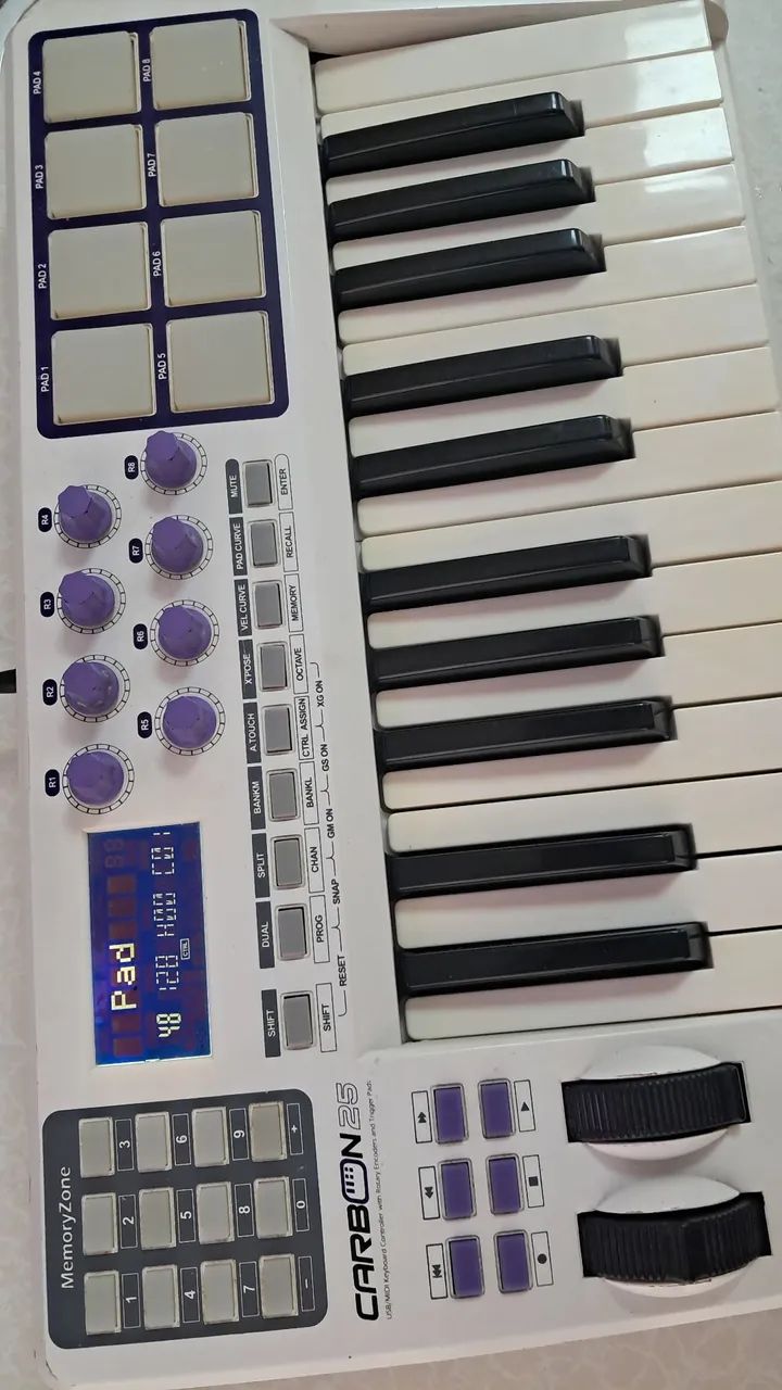 Teclado controlador midi USB 25 teclas grandes Waldman Carbon Amw