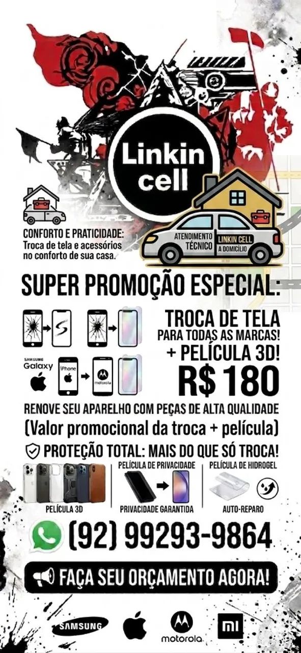 Troca de tela do seu celular no conforto da sua casa