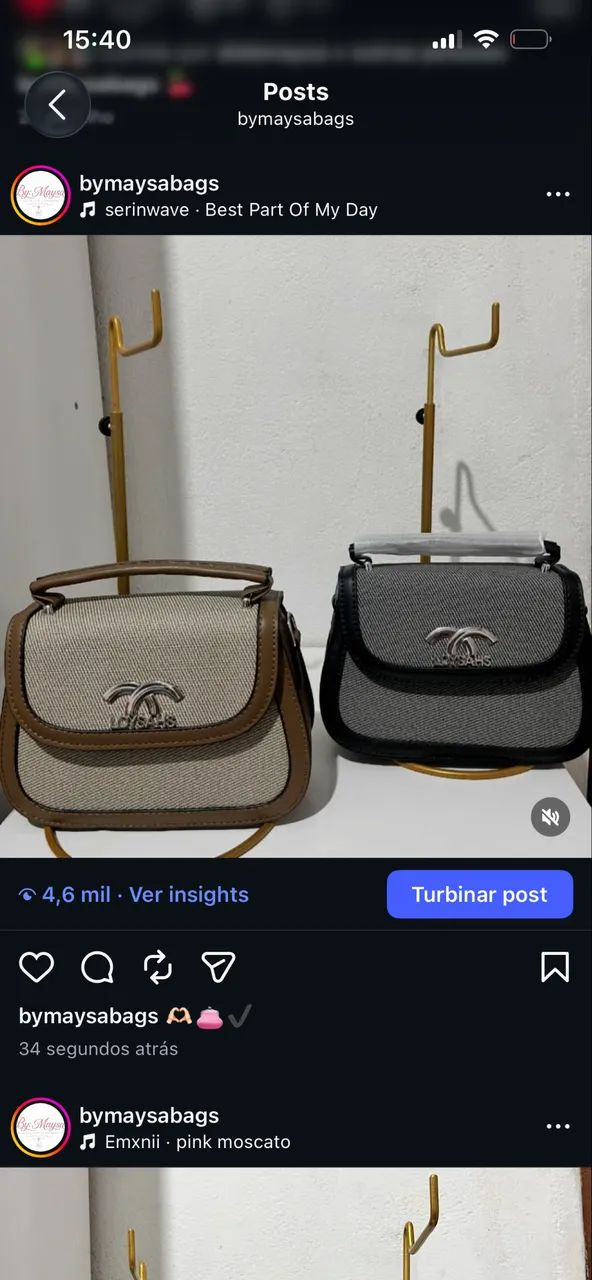 Bolsas rosa marrom branca - Foto 4
