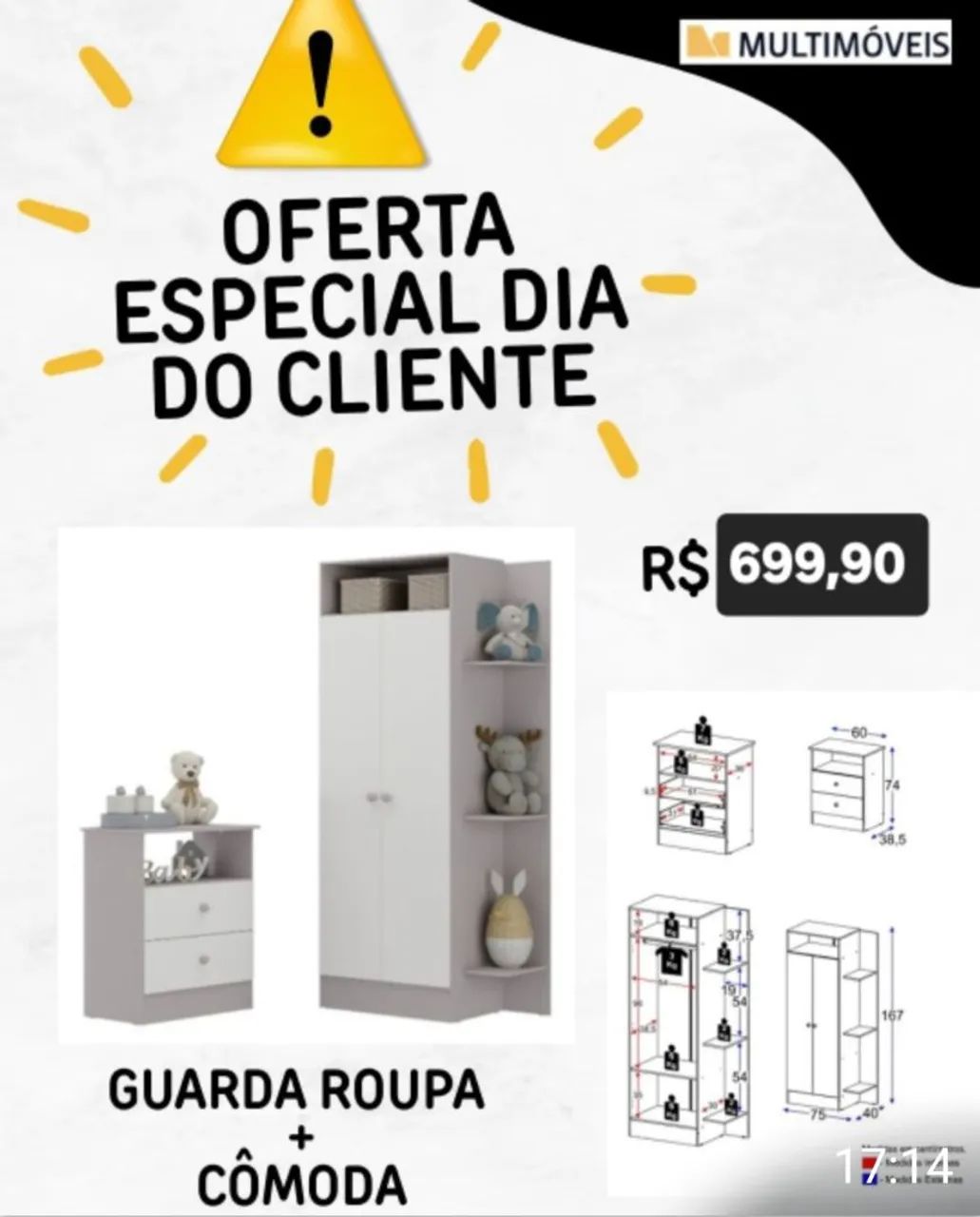 Guarda roupa + comoda infantil 