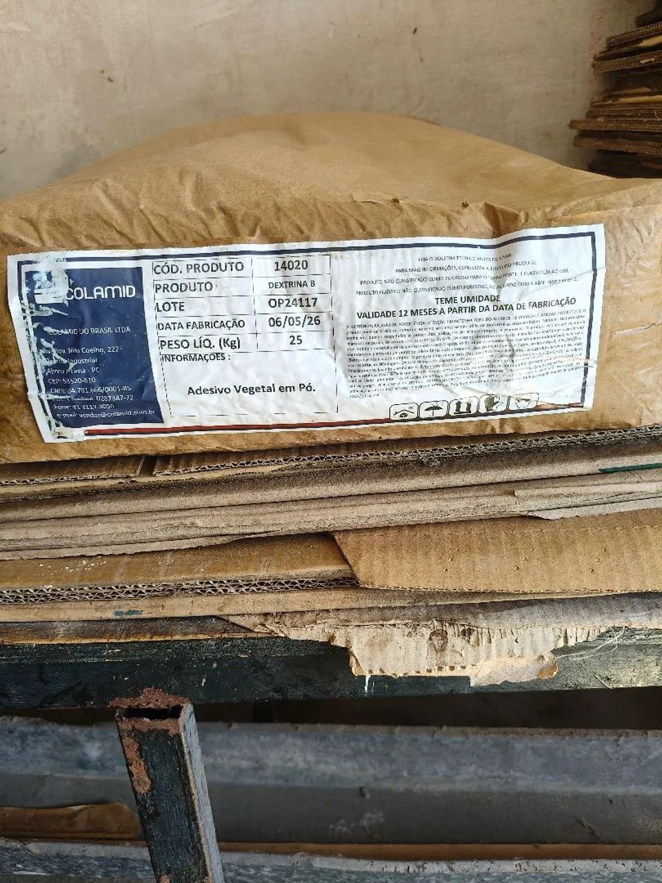 Cola Para Caixa De Papelão E Tubetes Dextrina B 25kg