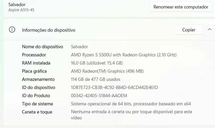 Notebook Acer Aspire 5 Ryzen 5 - Foto 5