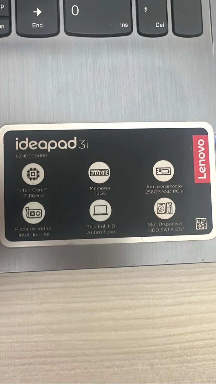 Notebook Lenovo ideapad 3i - intel core i7 - 12gb - 256 gb ssd - Foto 2