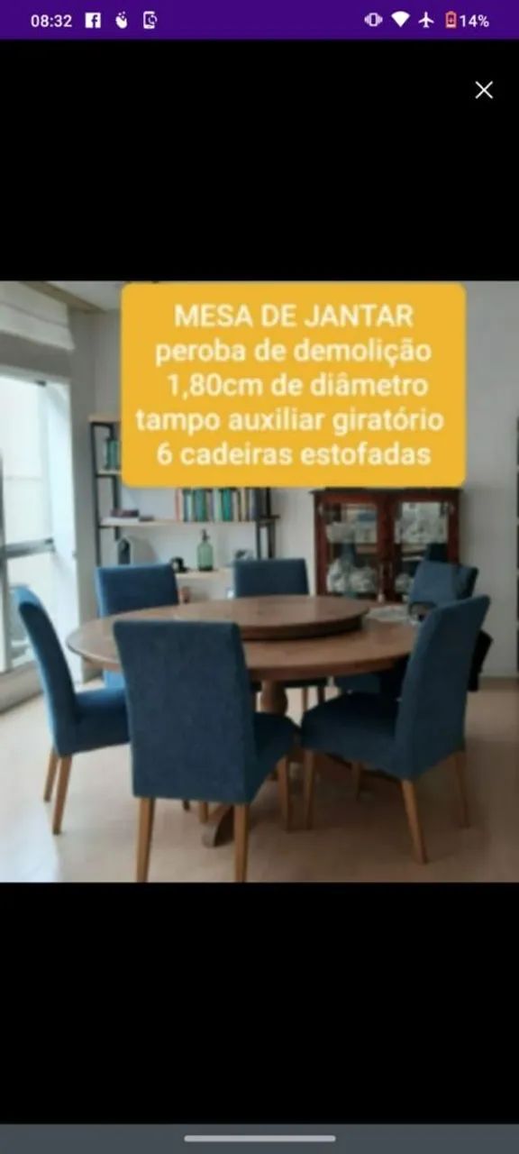 Mesa com 6 cadeiras64985860950785122