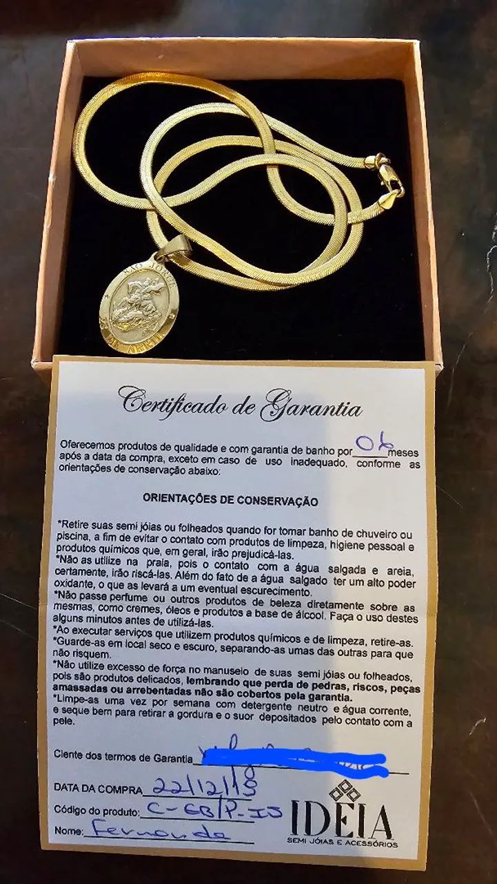 Colar medalha sao jorge banhada ouro - Foto 3