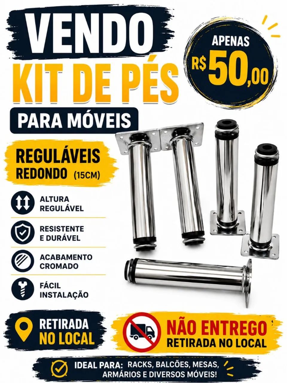 Venda kit pés para móveis 