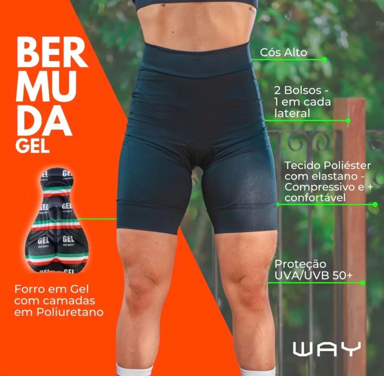 Bermuda ciclismo - Forro em Gel  - Foto 3