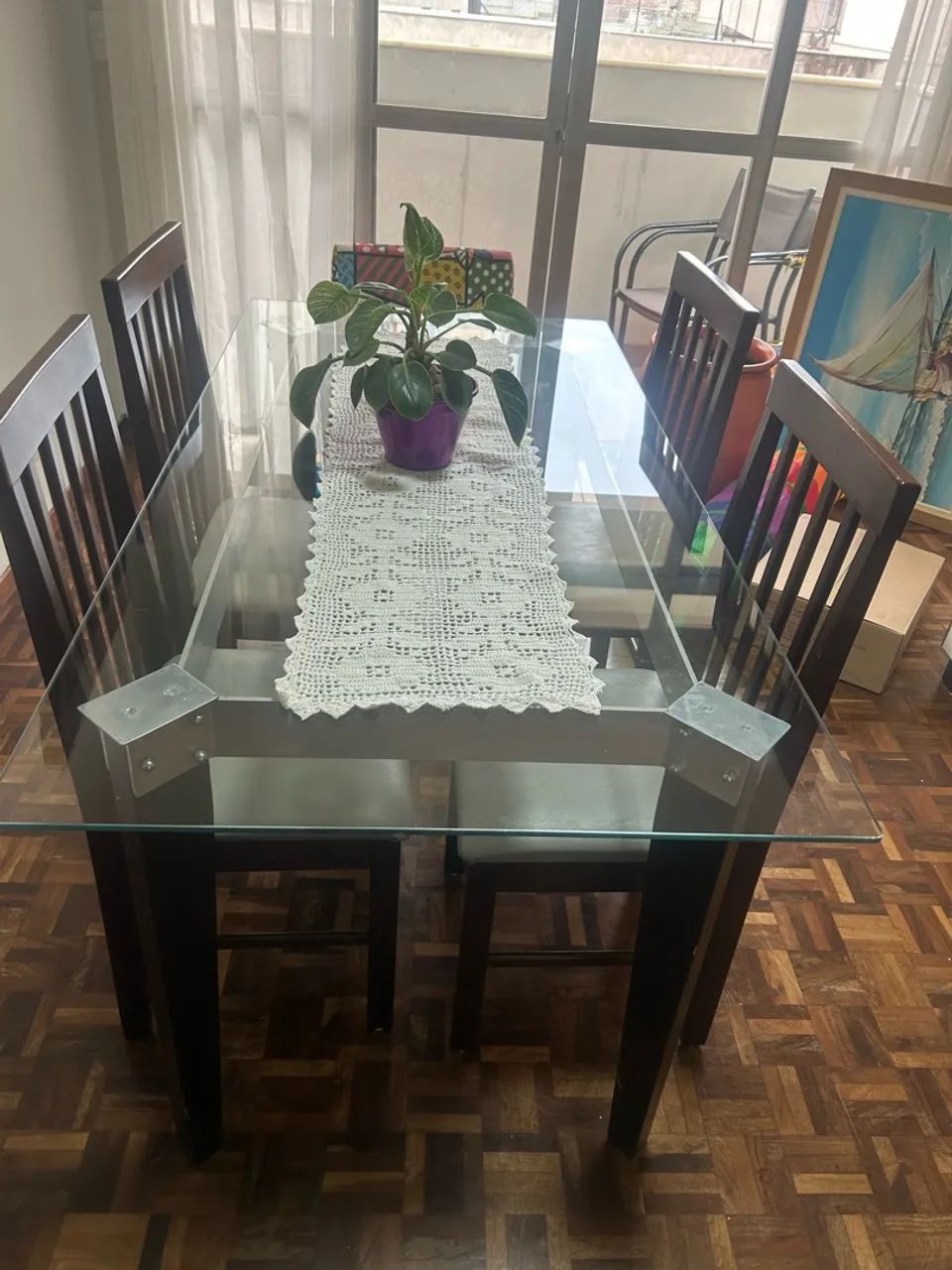 Linda mesa de jantar com 4 cadeiras - Foto 2