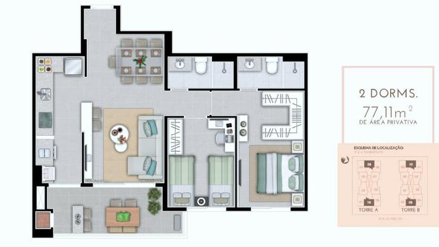Apto 2 dorm, com suite, ao lado Floripa Shopping Ref. 29440 - Foto 2