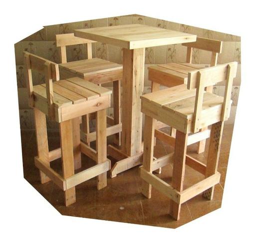 Mesa Tipo Bistrô De Pinus Com 4 Banquetas (Kit Promocional) Sucesso de Vendas - Foto 3