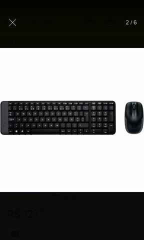 Teclado e mouse sem fio logitech