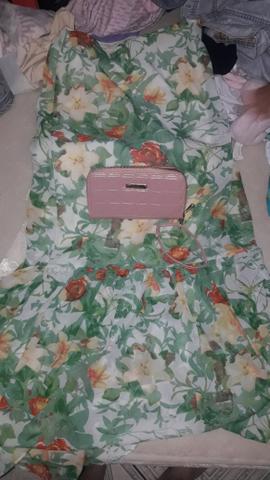 Saia longa linda Veste P/M e Carteira