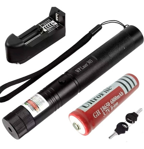 Super Caneta Laser Point 10.000mW Forte Verde Kit Estojo Luxo - Foto 3