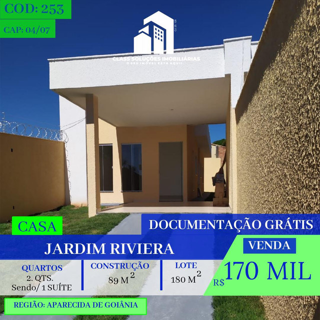 Casa De 2 Quartos - Jardim Riviera - Aparecida de Goiânia