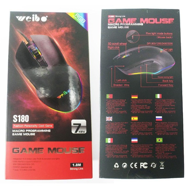 Mouse Weibo S180 Para Games Home Office 3200 Dpi - Foto 4