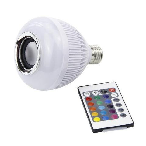 Lampada Musical Caixa De Som Bluetooth Led Rgb Com Controle - Foto 3