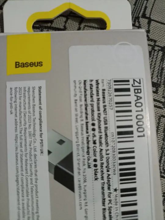 Adaptador Bluetooth 5.3 Baseus para PC - Novo