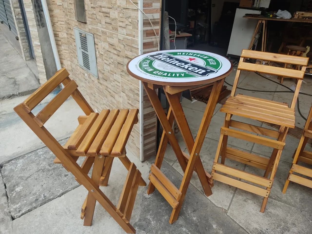 Jogo de mesa bistrô dobrável Heineken - Foto 3