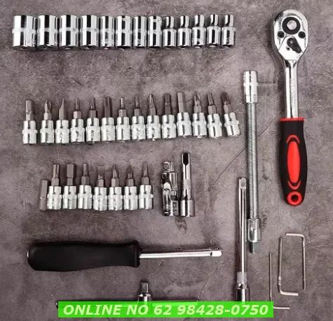 Kit Parafusadeira Furadeira Pneumática chave de impacto 48v + Chaves Catraca  46 itens - Foto 4