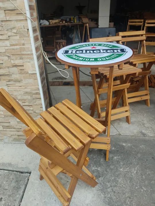 Jogo de mesa bistrô dobrável Heineken