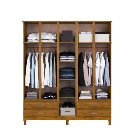 GUARDA ROUPA NOVO EM MADEIRA COM ESPELHO  - Foto 2