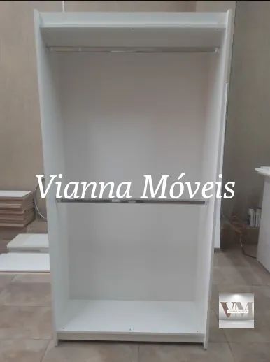 2 Cabideiros Duplos + 1 Cabideiro Duplo com Prateleiras Lateral - MDF - Foto 2