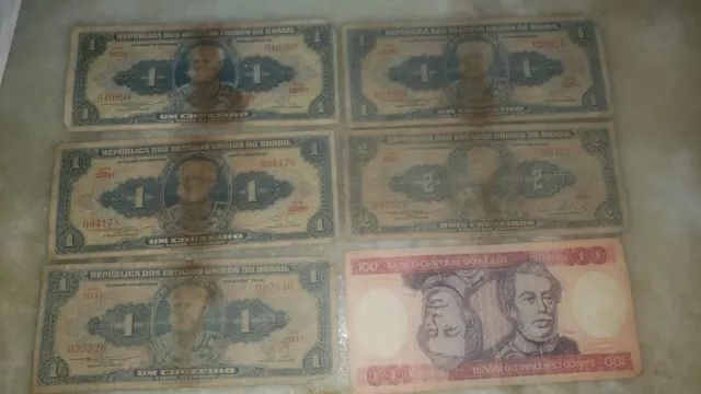 coleção de cedulas antigas do Brasil (lote com14)muito circuladas