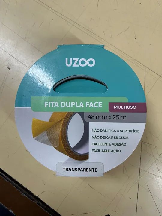 Fita Dupla Face 48mm x 25m - Multiuso - Transparente - Nova