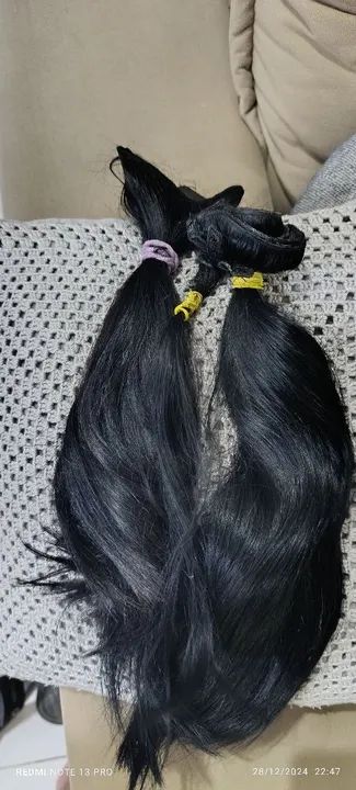 Cabelo humano virgem - Preto - 150g - Foto 2