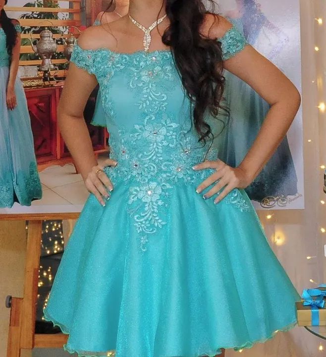 Azul Serenity Azul Tiffany Vestido Debutante Festa Azul Serenity