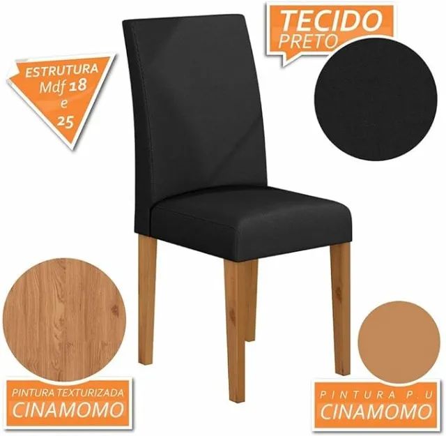 Kit Com 4 Cadeiras Para Sala Promoção - Foto 2
