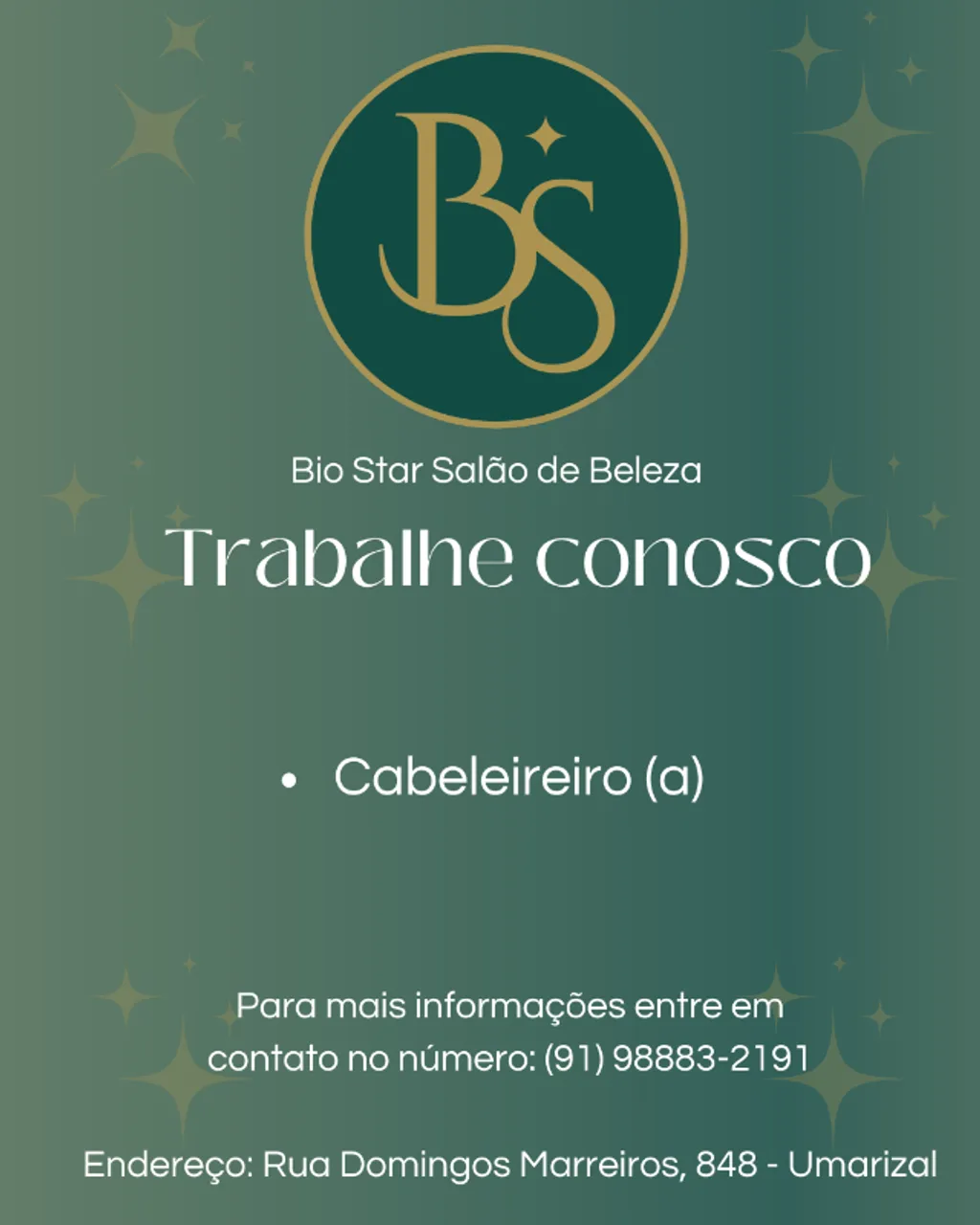 Salão no Bairro Umarizal Contrata Cabeleireiro 
