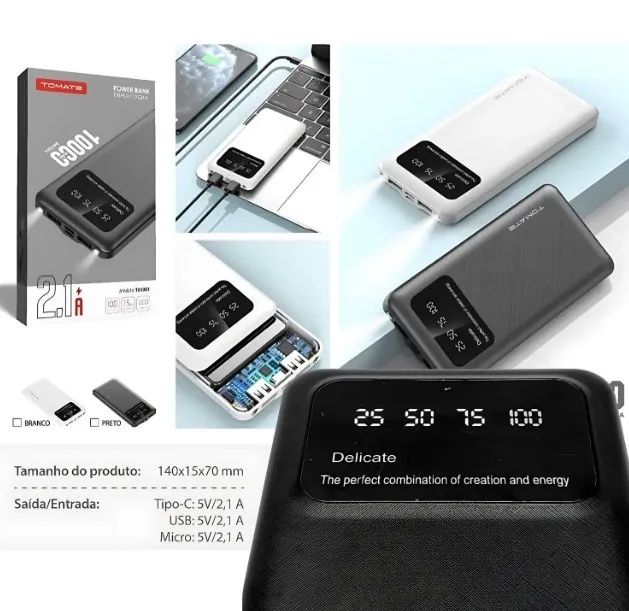 Powerbank 10000mah Tomate TK1001 2,1w 