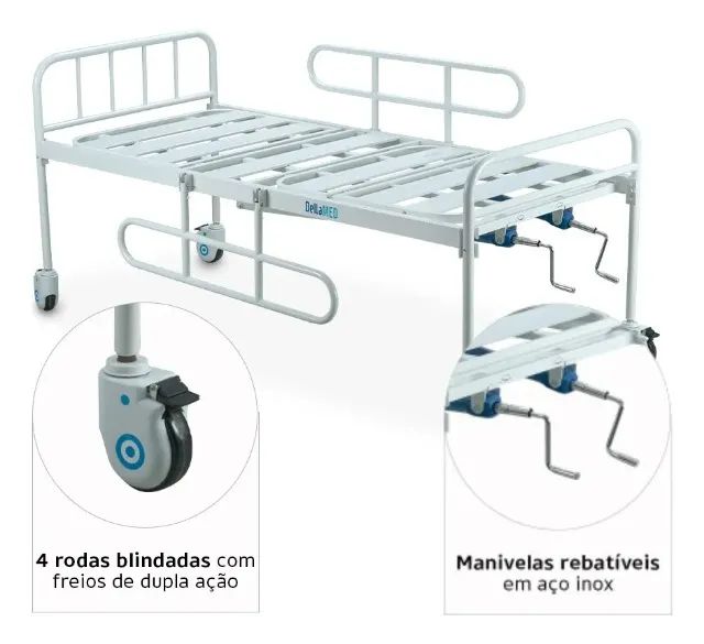 Cama Hospitalar Dx2 2 Movimentos Até 180 Kg Dellamed - Foto 5