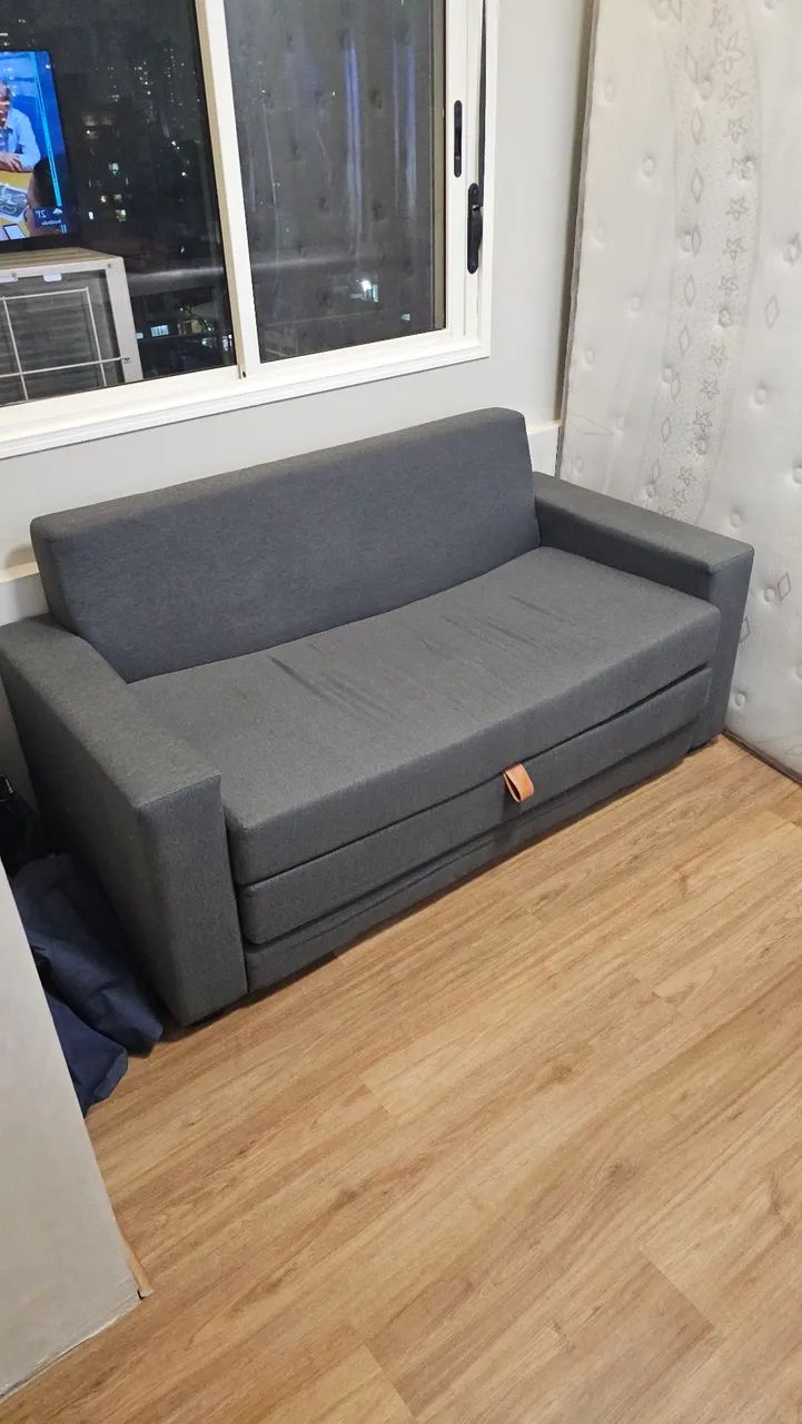 Sofá Cama Cor Azul Confortável e Prático - Foto 2