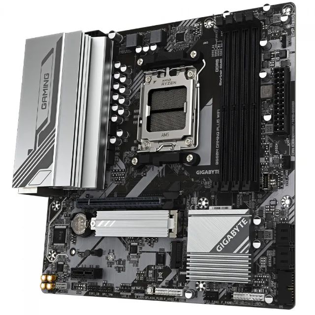 Placa Mãe Gigabyte B650M Gaming Plus WiFi, Chipset B650, AMD AM5, M-ATX, DDR5, 12x 91,77 - Foto 3