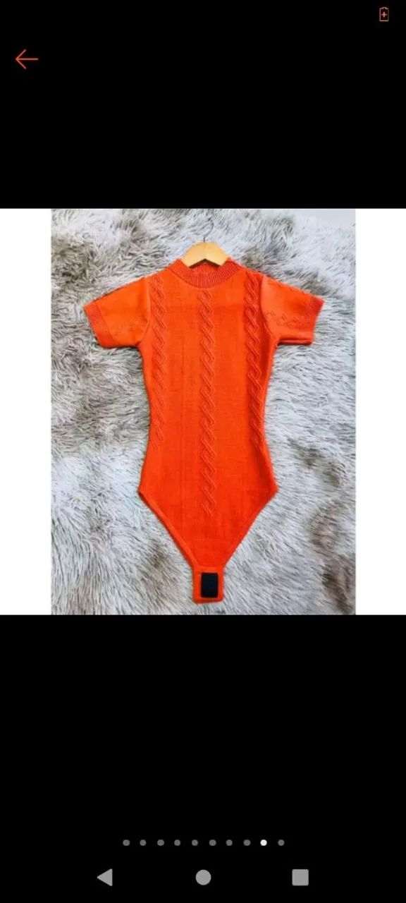 Body de tricô laranja