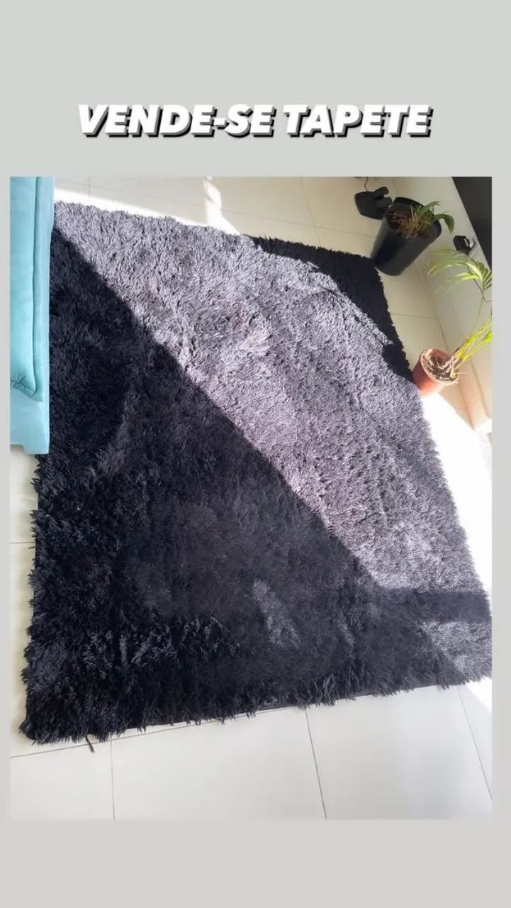 Tapete Peludo Preto - Foto 2