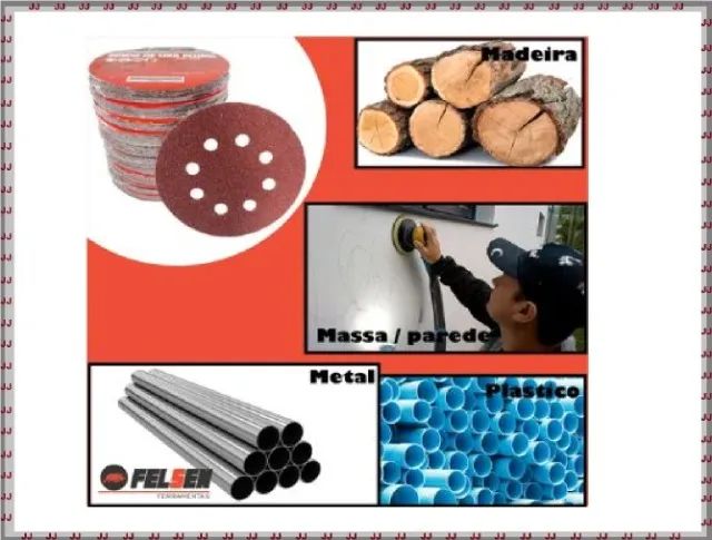 Kit com 10 lixas disco tradicionais de 5 polegadas 125 0mm com 8 Furos  - Foto 2
