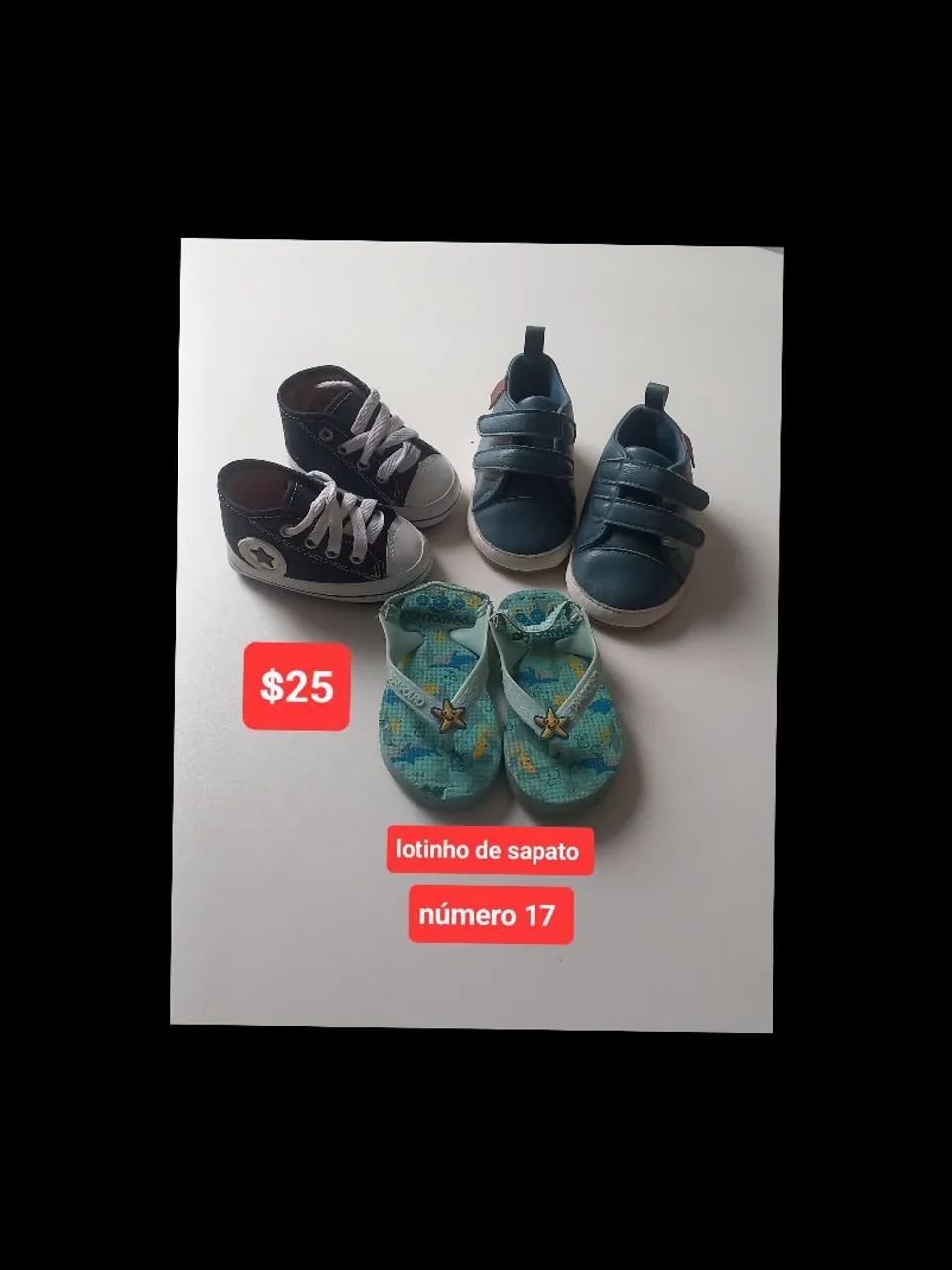 Lote de sapatinhos número 17 $25