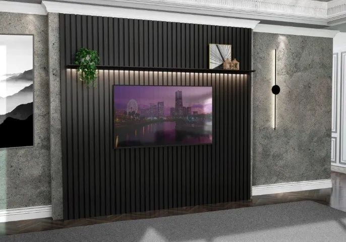 Painel Ripado ABS Com Led Para TV Até 89'' ! Frete + Montagem Grátis.