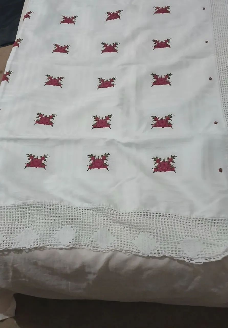 Toalha de banquete ponto cruz