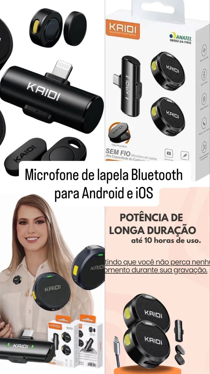 Microfone lapela sem fio para conteúdo 