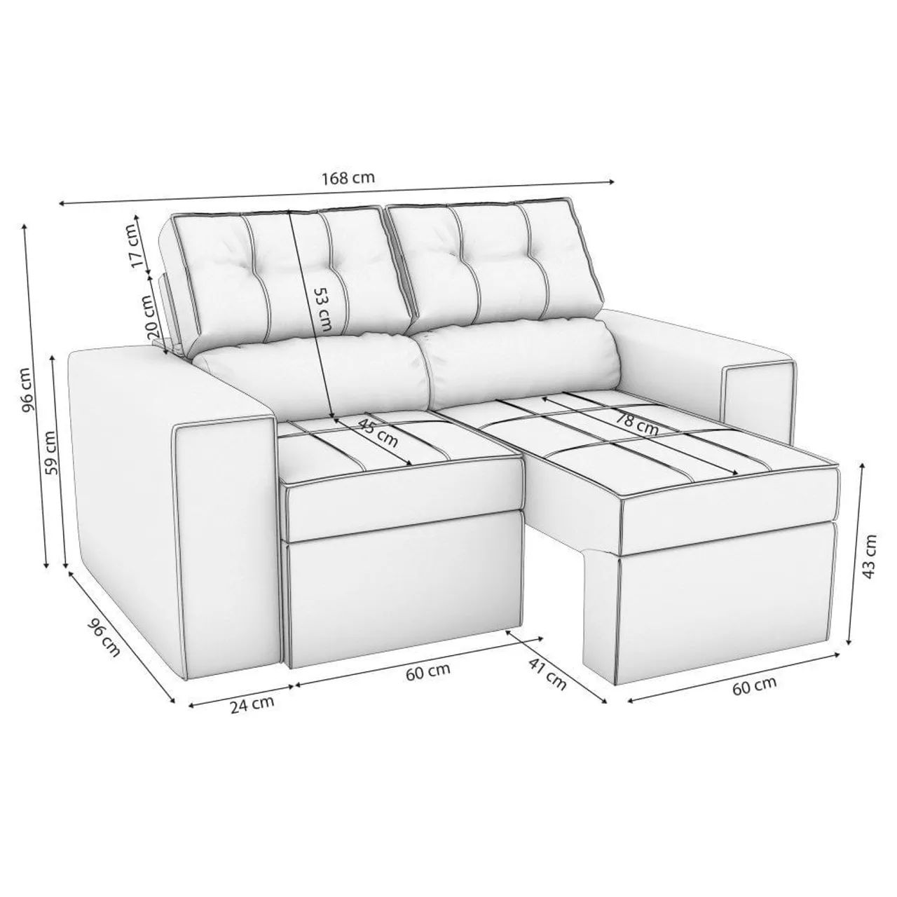 Sofá Retrátil de 2 lugares (1.60 de largura) - Foto 4