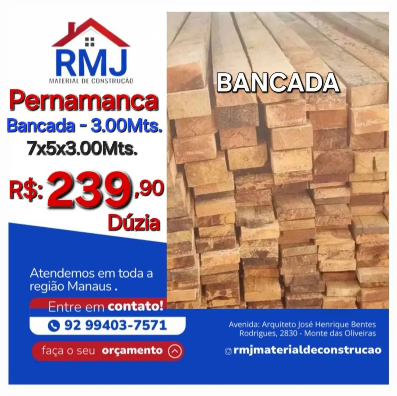 Tábua de Azimbre 3.00Mts. BANCADA ? Ripão ? Caibro ? Pernamanca ? Madeiras de Terra Firme - Foto 3