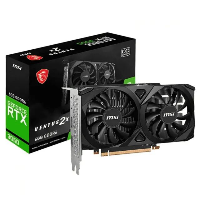 Placa de Vídeo MSI NVIDIA GeForce RTX 3050 VENTUS 2X OC, DLSS, Ray Tracing, Nova, Lacrada