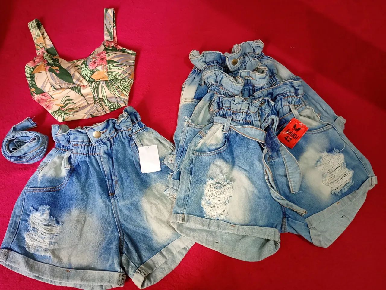 Mega promoção! Short jeans Premium cós alto com elastano no cós  - Foto 3