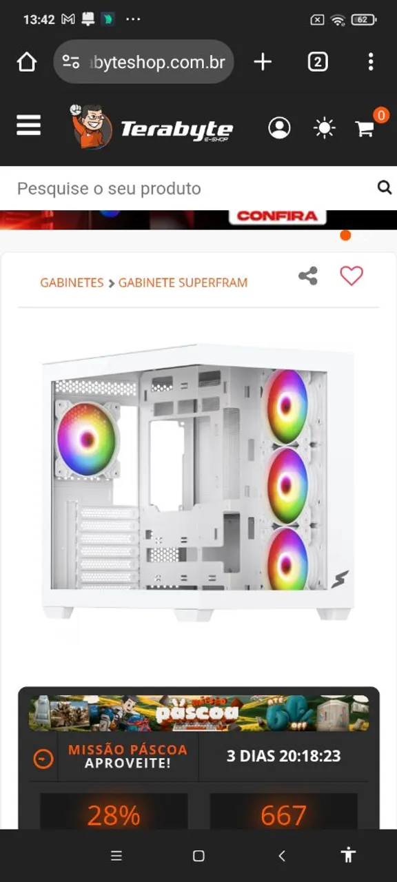Gabinete superframe fusion ATX +4 fans (novo, aceito proposta)